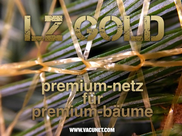 VacuNet LZ engmaschig, GOLD - Weihnachtsbaumverpackungsnetz Ø 45 cm.